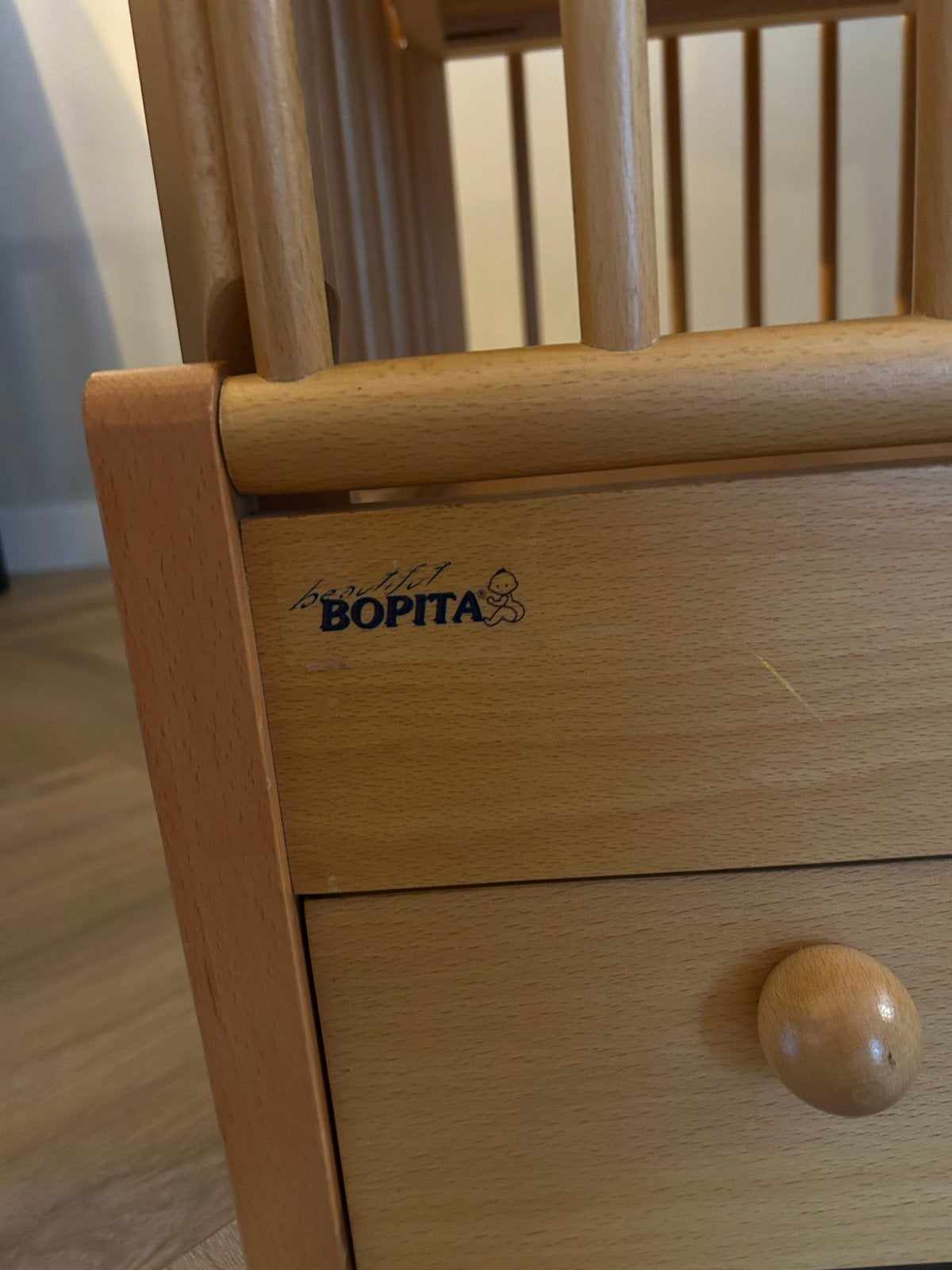 Bopita babybox met lade en in hoogte verstelbaar, Kinderen en Baby's, Boxen, Ophalen, Gebruikt, Vierkant, In hoogte verstelbaar