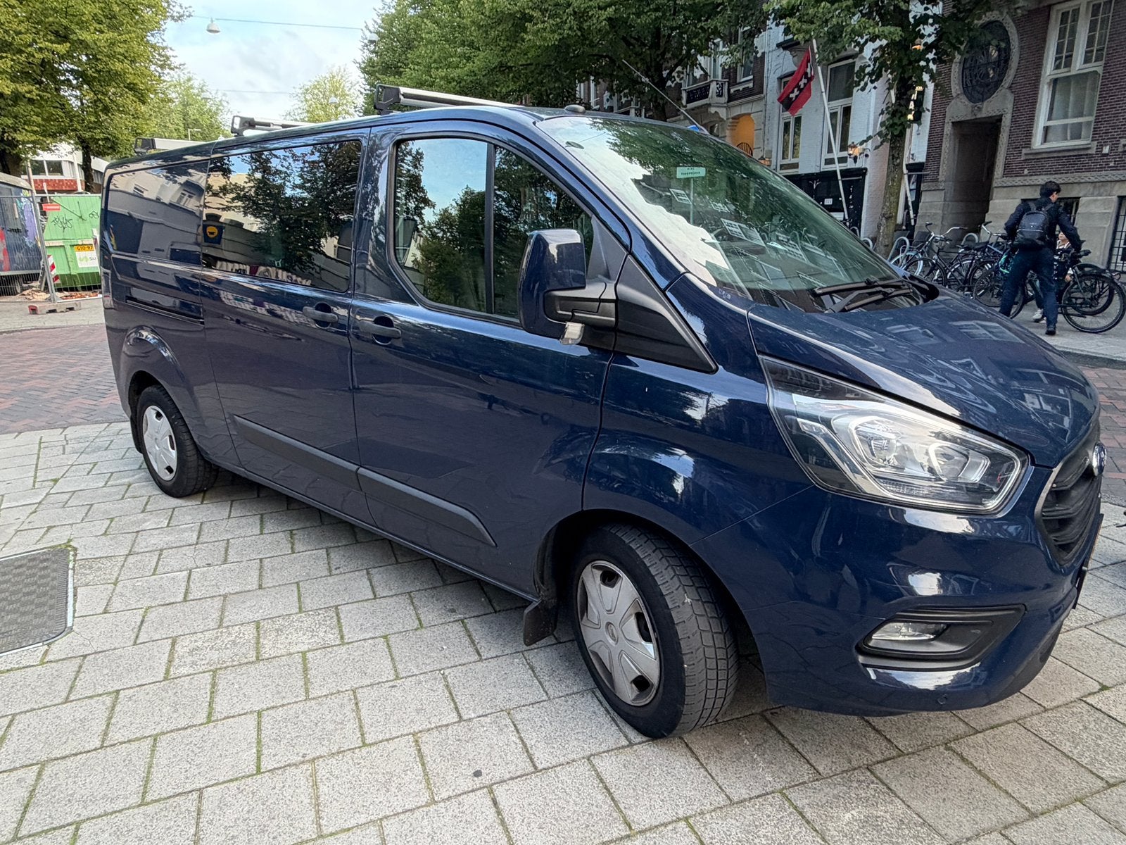 Ford Transit Custom GB 2.0 Tdci 130PK 320 L2h1 Automaat 2018, Stof, 1995 cc, 4 cilinders, Blauw