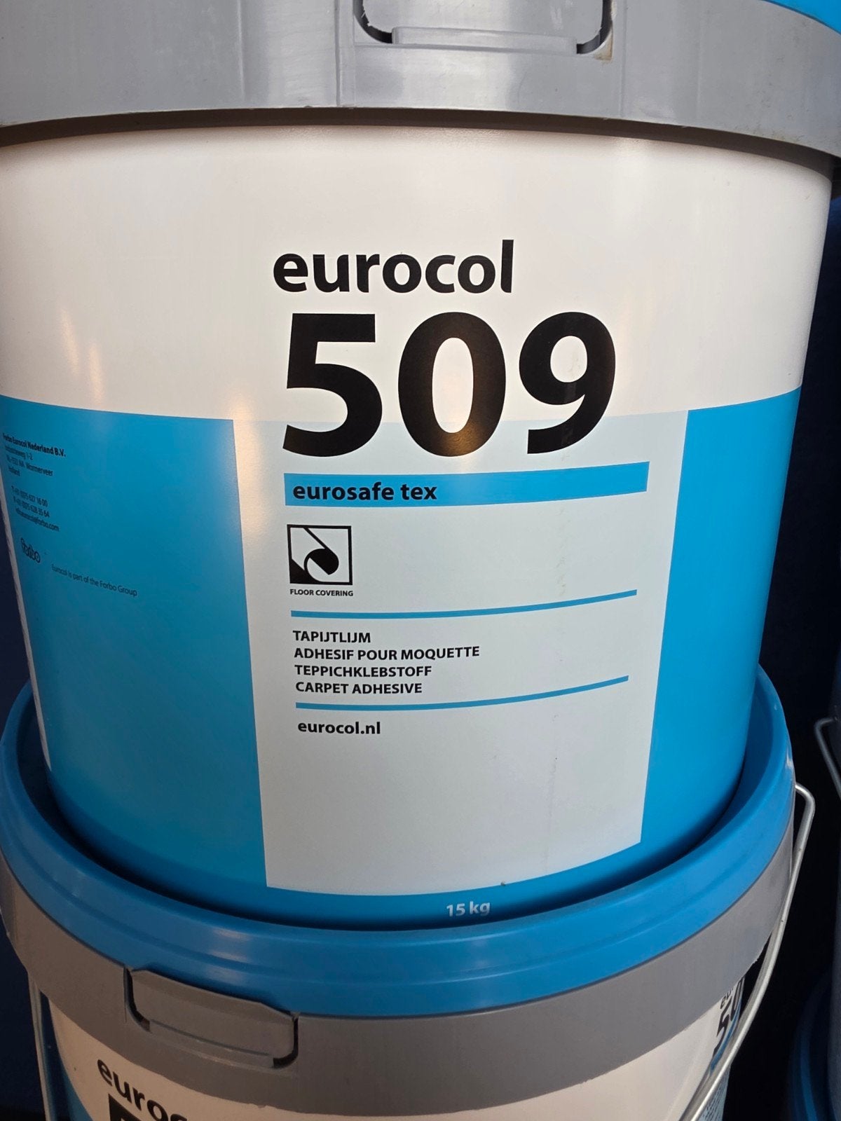 Eurocol 509 Eurosafe Tex Tapijtlijm - 15 kg emmer, Ophalen of Verzenden, Nieuw, Overige materialen, Overige typen