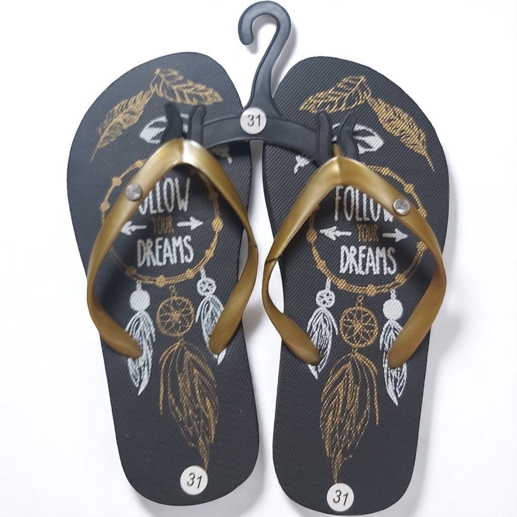 Teenslipper zwart goud met strass steentjes 31, Noekies.com, Schoenen, Nieuw, Info@noekies.com