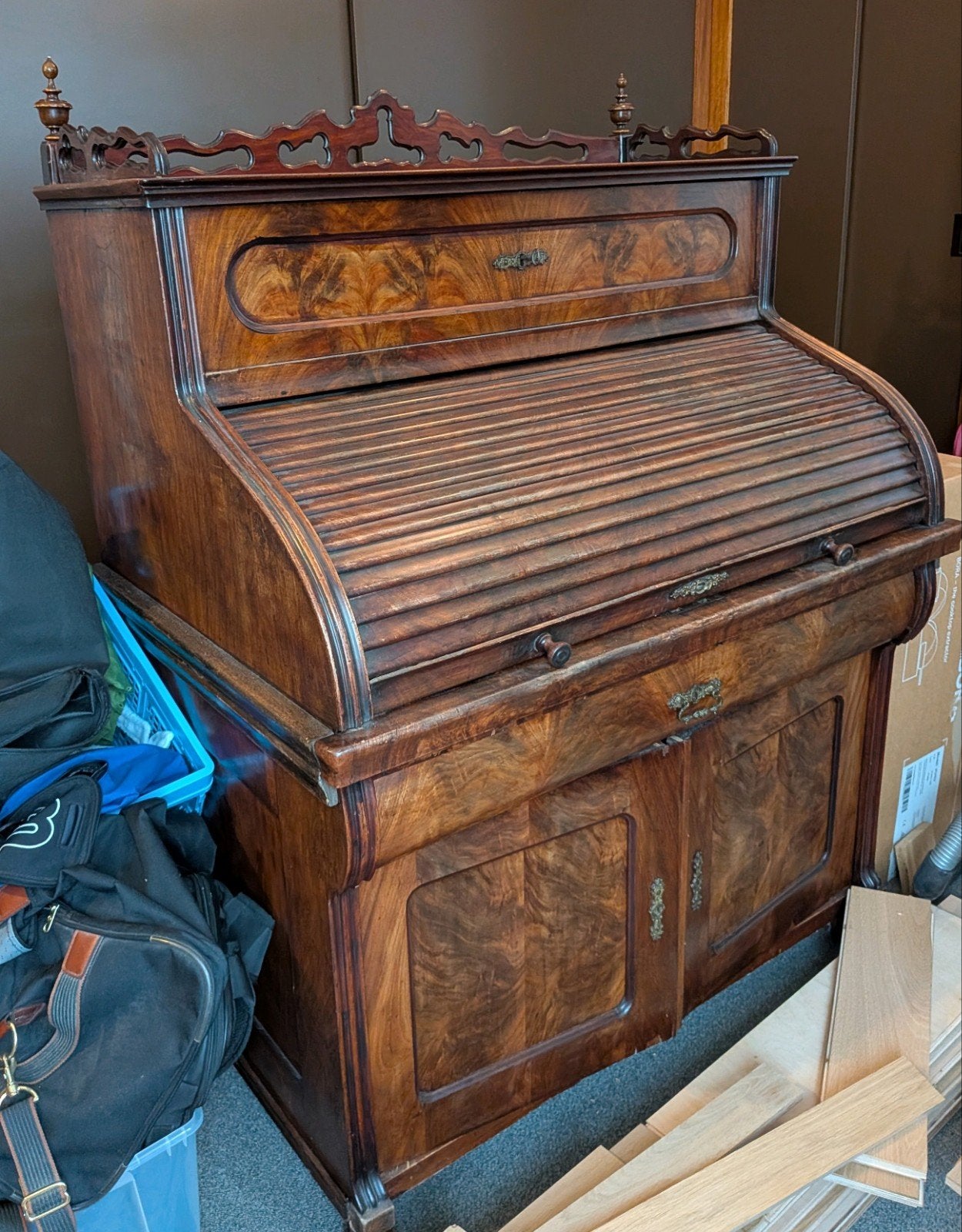 Klassieke secretaire van massief hout, Ophalen, Gebruikt, Klassiek