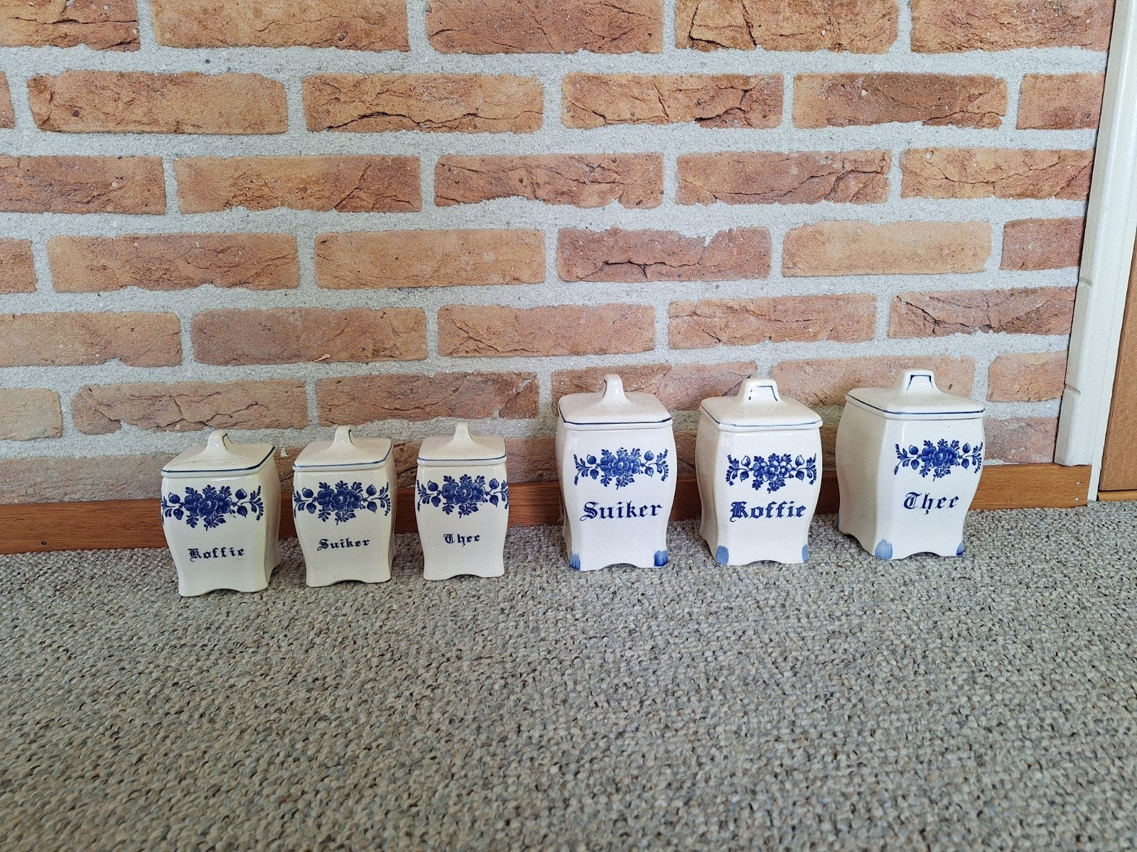 Oude voorraadpotjes, Verzamelen, Ophalen, Gebruikt, Porselein, Kop en/of schotel
