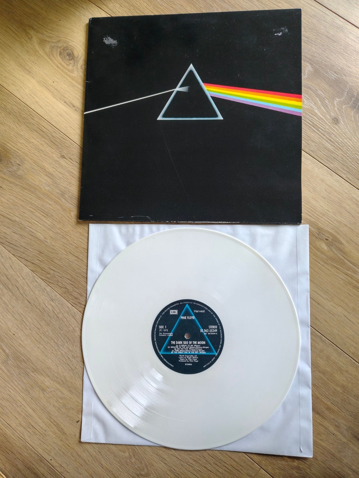 70's prog PINK FLOYD : DARK SIDE OF THE MOON wit vinyl, Ophalen of Verzenden, Gebruikt, 12 inch, Progressive Rock
