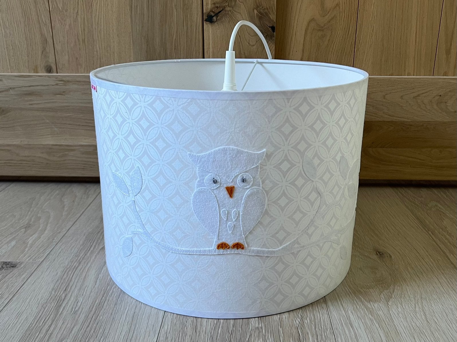 Schattige witte uil hanglamp voor baby/kinderkamer, Ophalen of Verzenden, Gebruikt, Lamp
