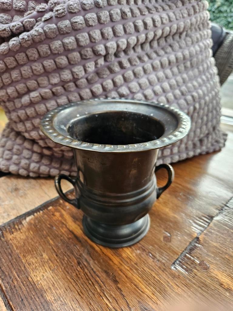 Antieke koperen vaas/antieke ijzeren/metalen kelk, Ophalen of Verzenden