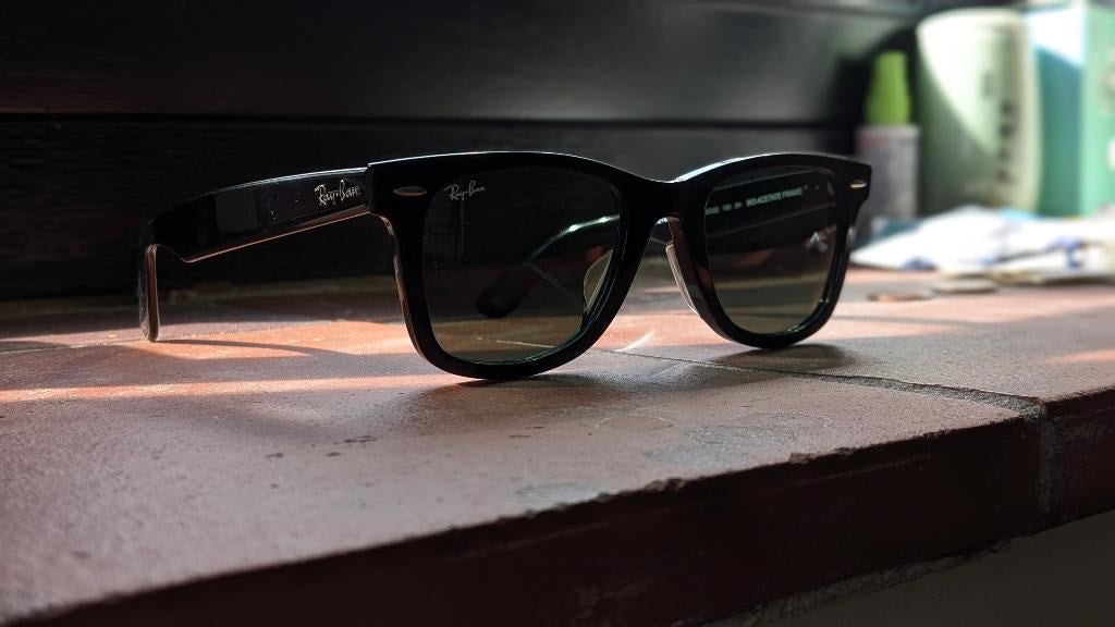 Ray-Ban Original Wayfarer RB2140F 50-22 Bio-Based Frame, Gebruikt, Zonnebril, Zwart, Ophalen of Verzenden