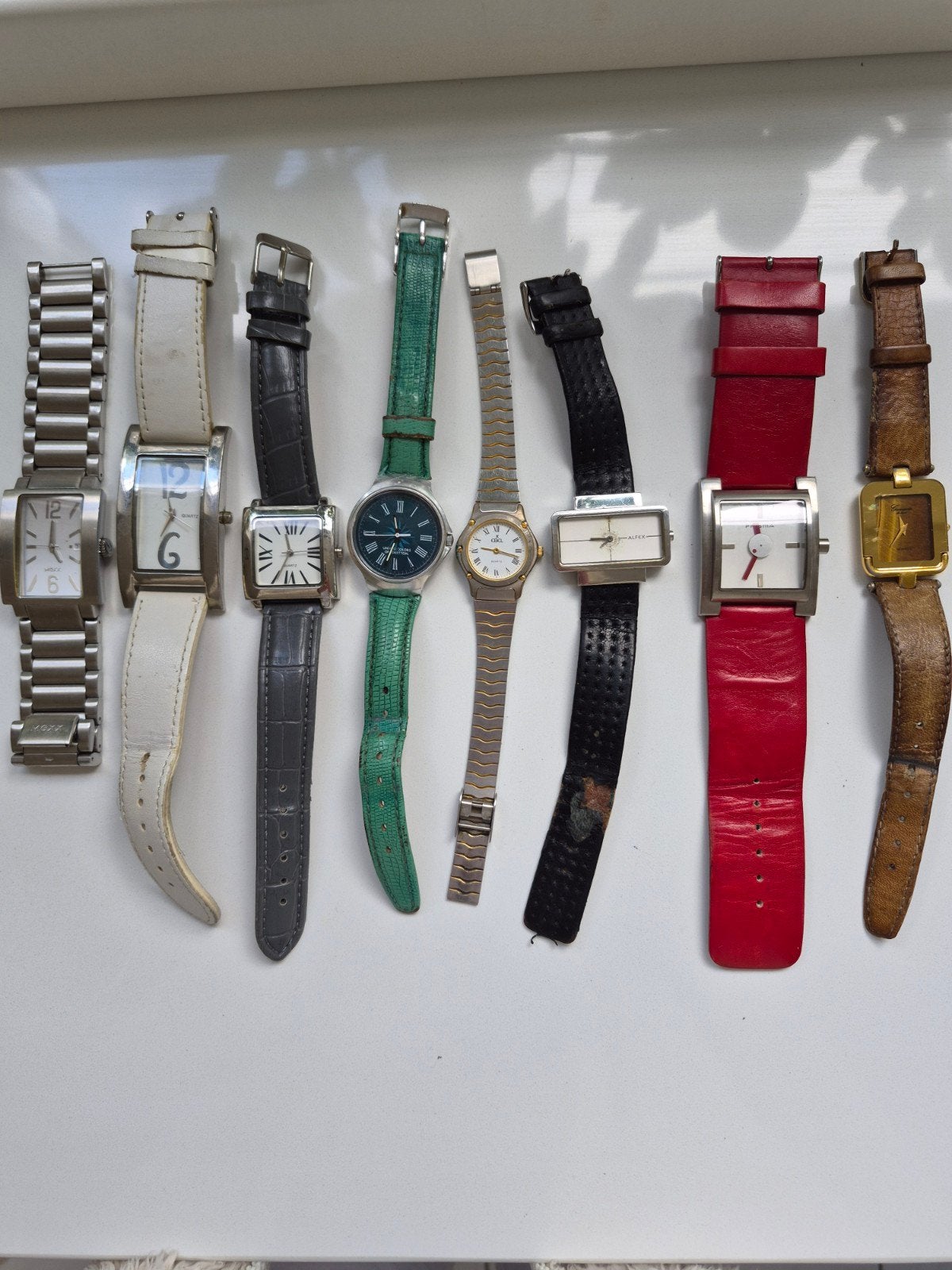 Diverse horloges werkend, Ophalen of Verzenden, Gebruikt, Leer, Overige merken