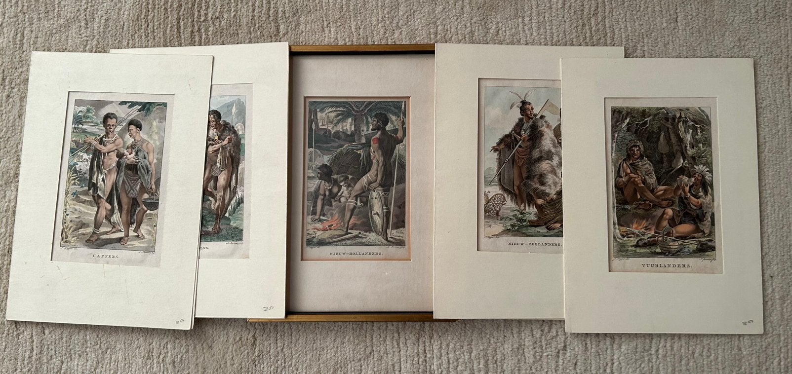 Etnografische antieke kopergravures prent(en) rond 1802, Ophalen of Verzenden