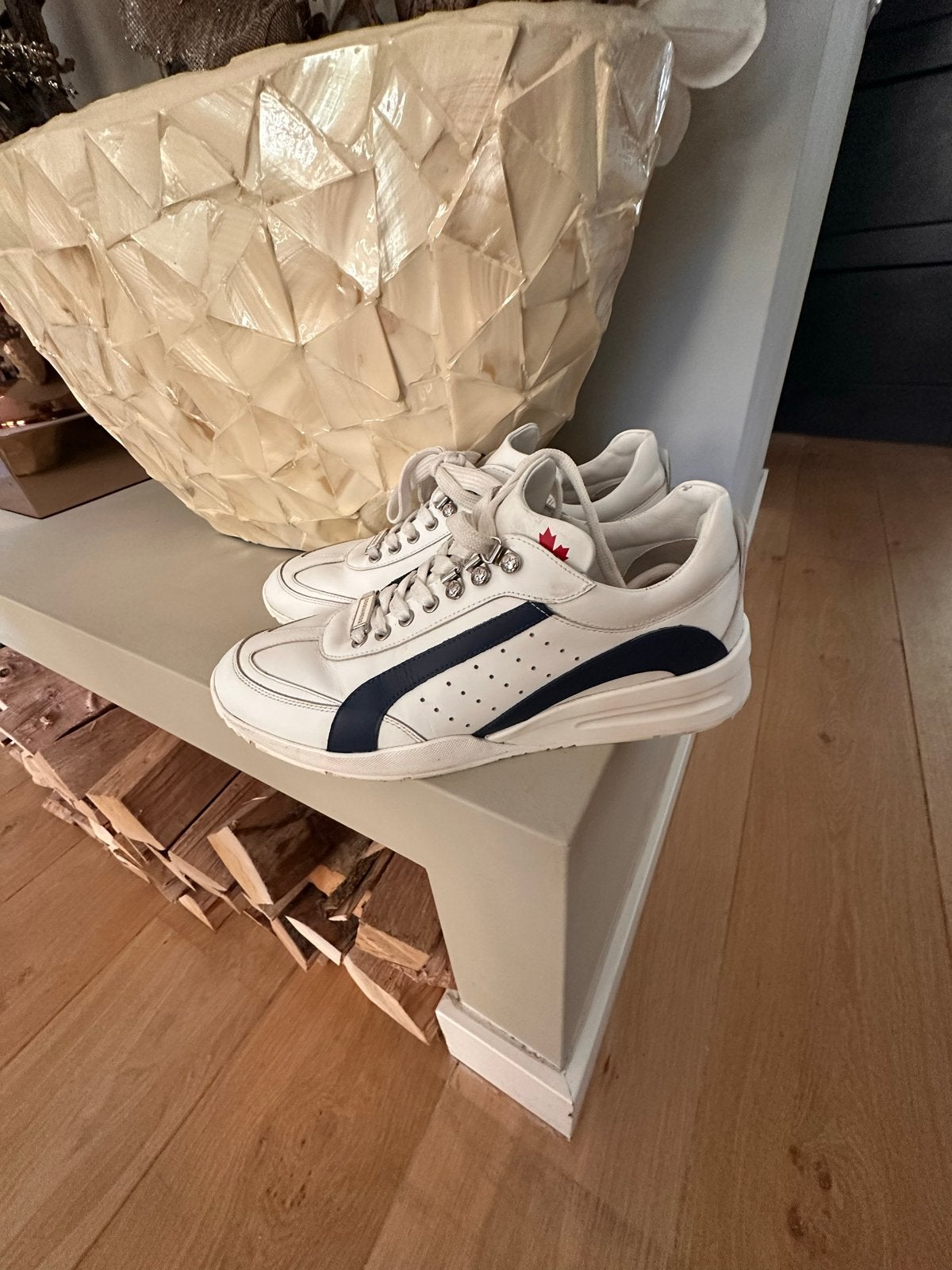 Dsquared2 witte leren sneakers maat 43 zgan, Ophalen of Verzenden, Zo goed als nieuw, Wit, Sneakers of Gympen