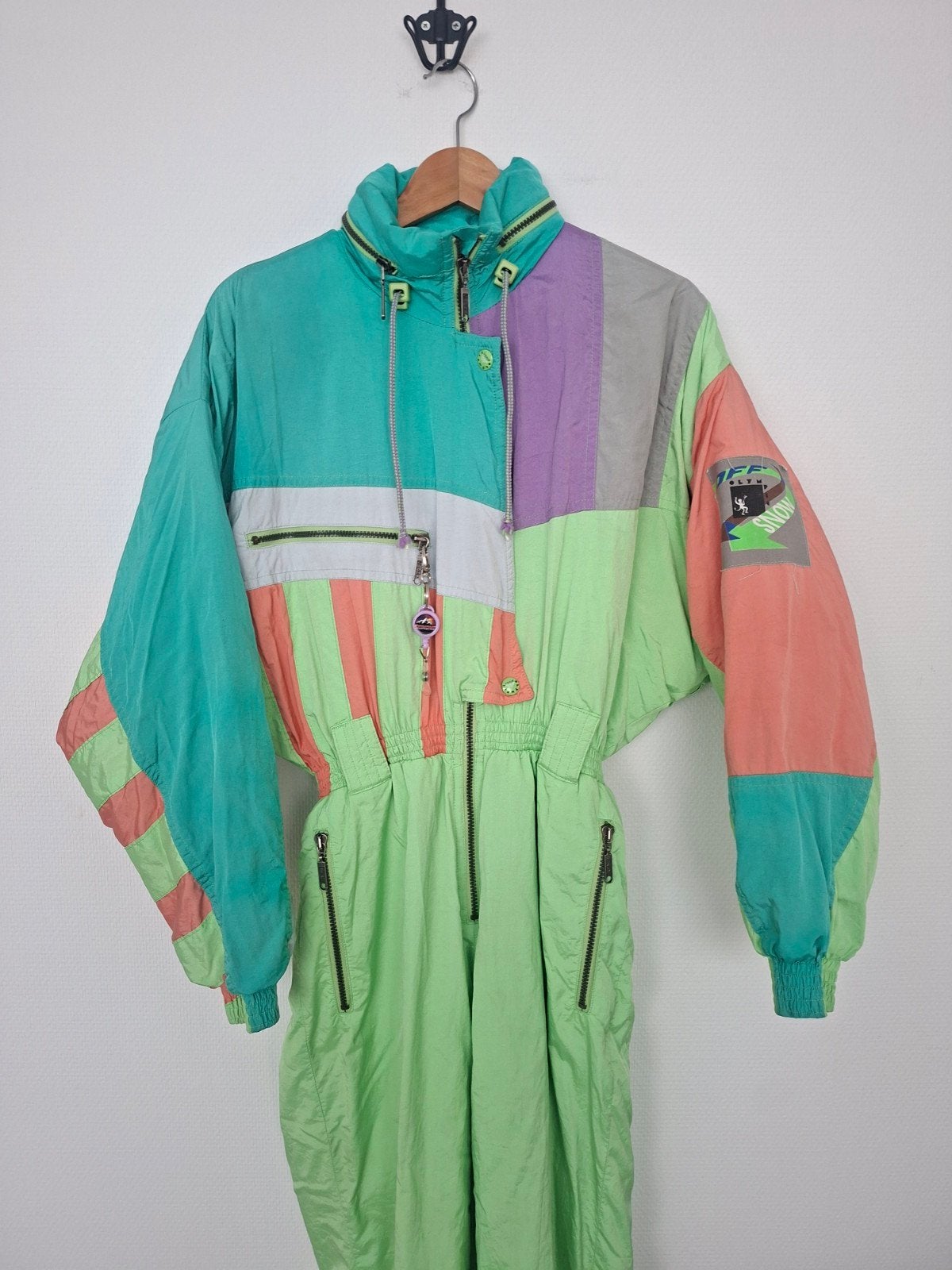 vintage skipak 38/40 retro fout après-ski carnaval klunen, Sport en Fitness, Ophalen of Verzenden, Zo goed als nieuw, Kleding