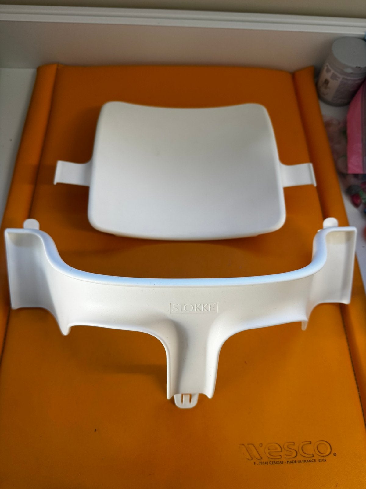 Orginele stokke babyset/verkleiner wit, Ophalen of Verzenden, Zo goed als nieuw, Stoelverkleiner