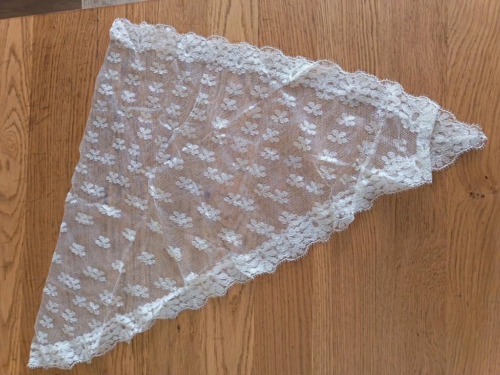 Elegante sluier met kanten details, Wit, Ophalen of Verzenden, Accessoires, Onbekend