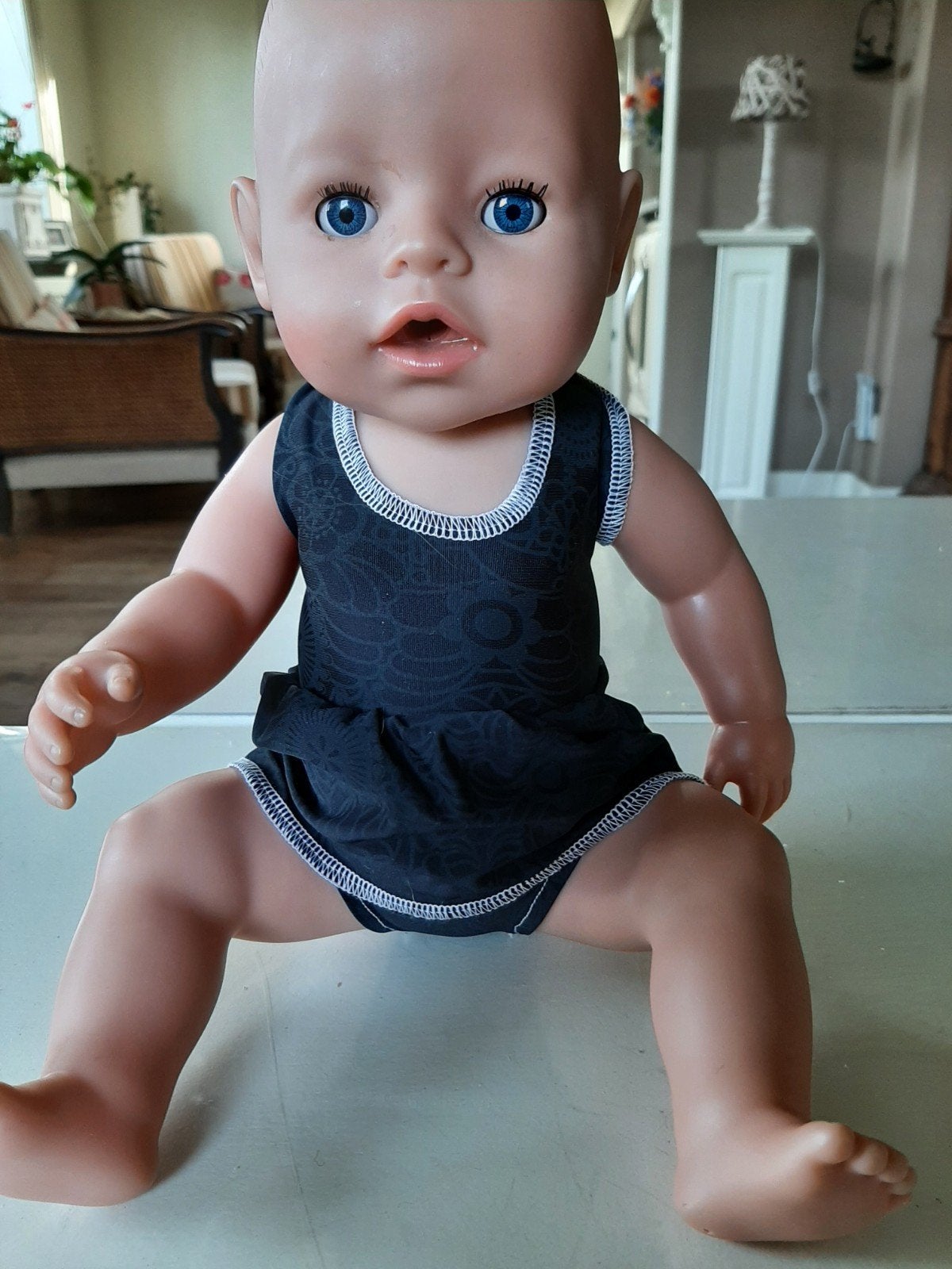 Mooie zwarte tankini baby born pop 43cm, Ophalen of Verzenden, Jongetje of Meisje