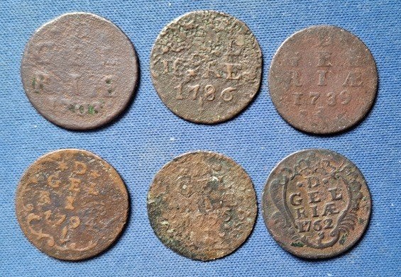 Gelria duiten div jaartallen 7 stuks, Ophalen of Verzenden, Vóór koninkrijk, Overige waardes, Setje