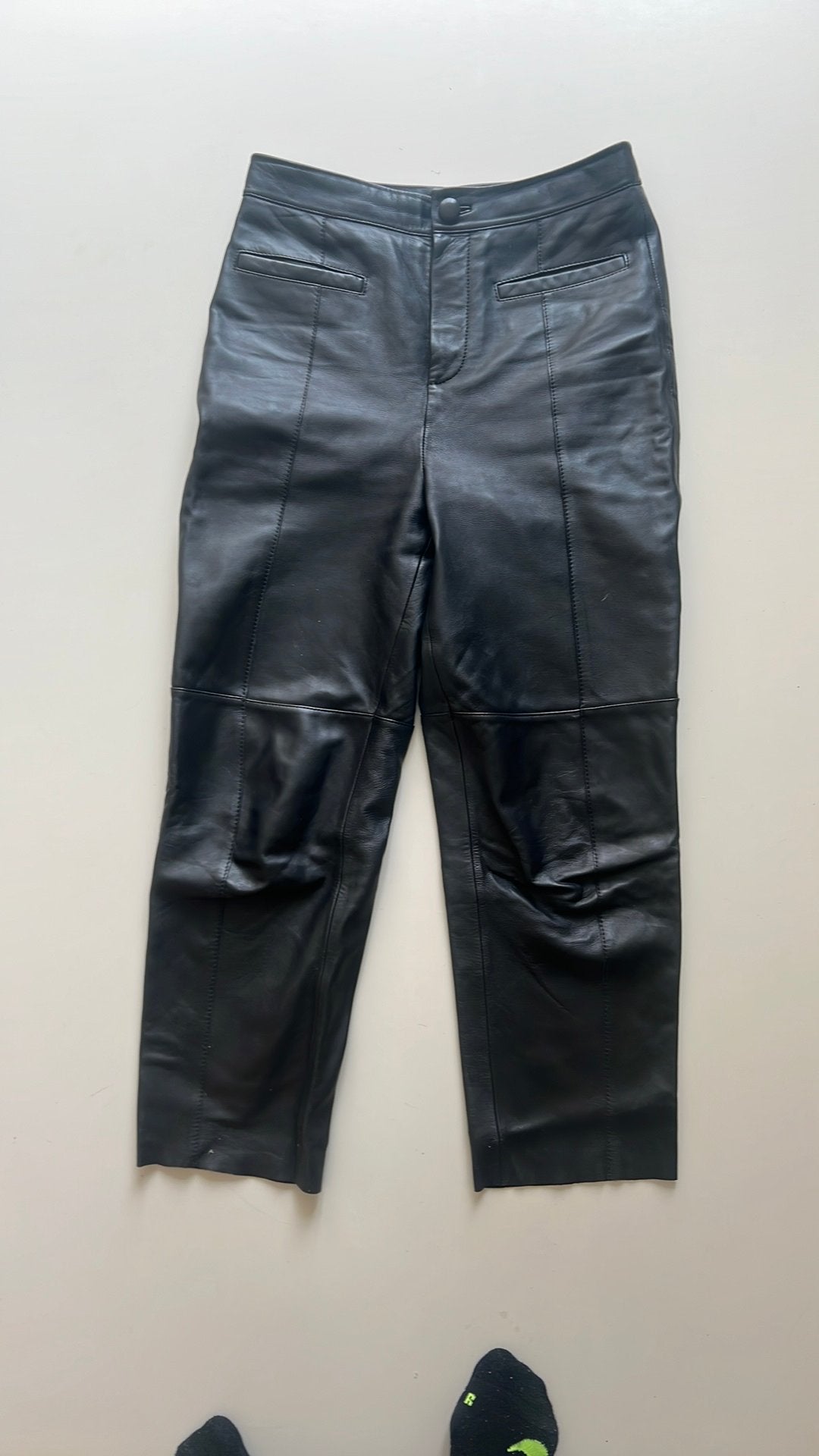 Zwarte leren broek Ted Baker maat 38 ofwel maat 2, Maat 38/40 (M), Zwart, Ophalen of Verzenden, Zo goed als nieuw