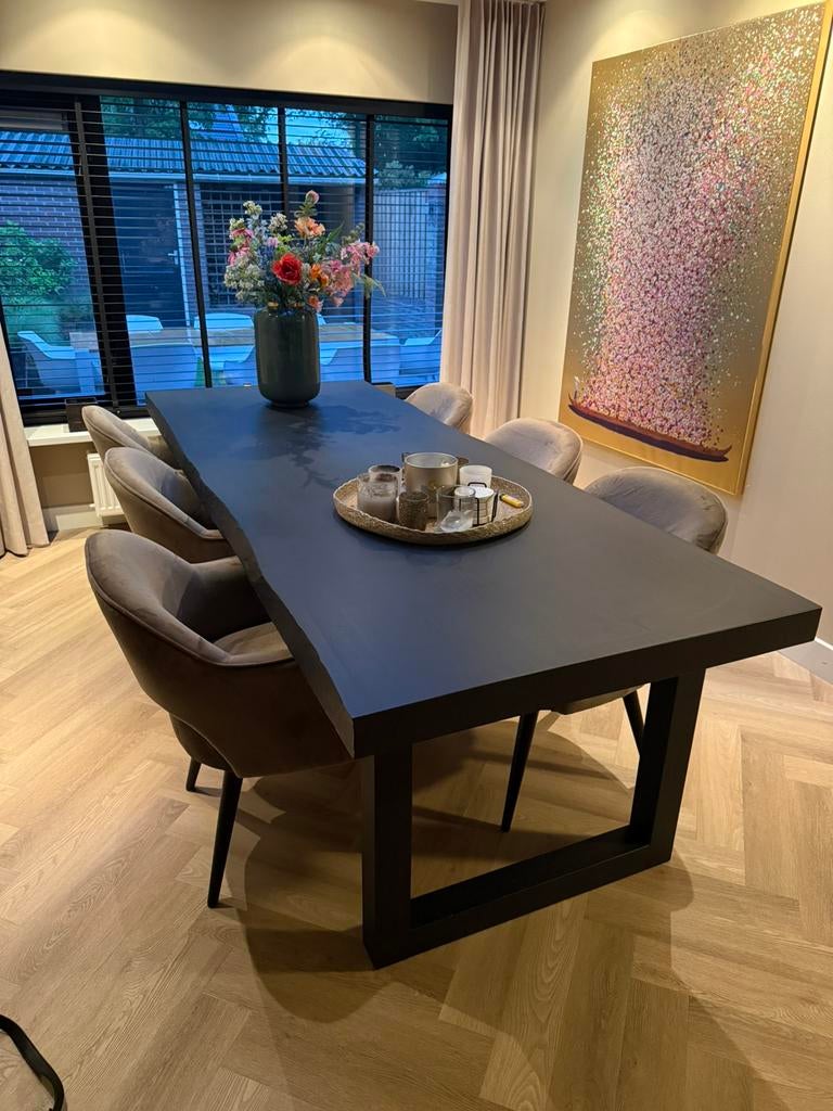 Prachtige luxe eettafel met stoelen, Huis en Inrichting, Ophalen, 200 cm of meer, 50 tot 100 cm, Zo goed als nieuw