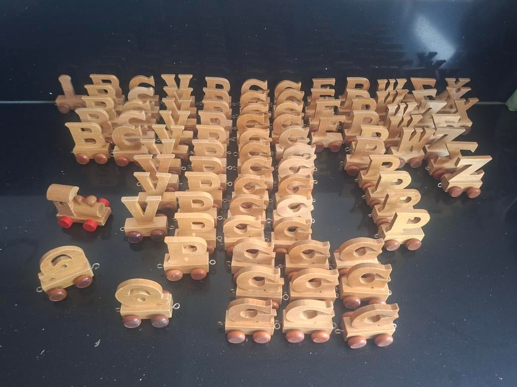 Houten Alfabet Trein Letters Educatief Speelgoed, Ophalen of Verzenden, Nieuw