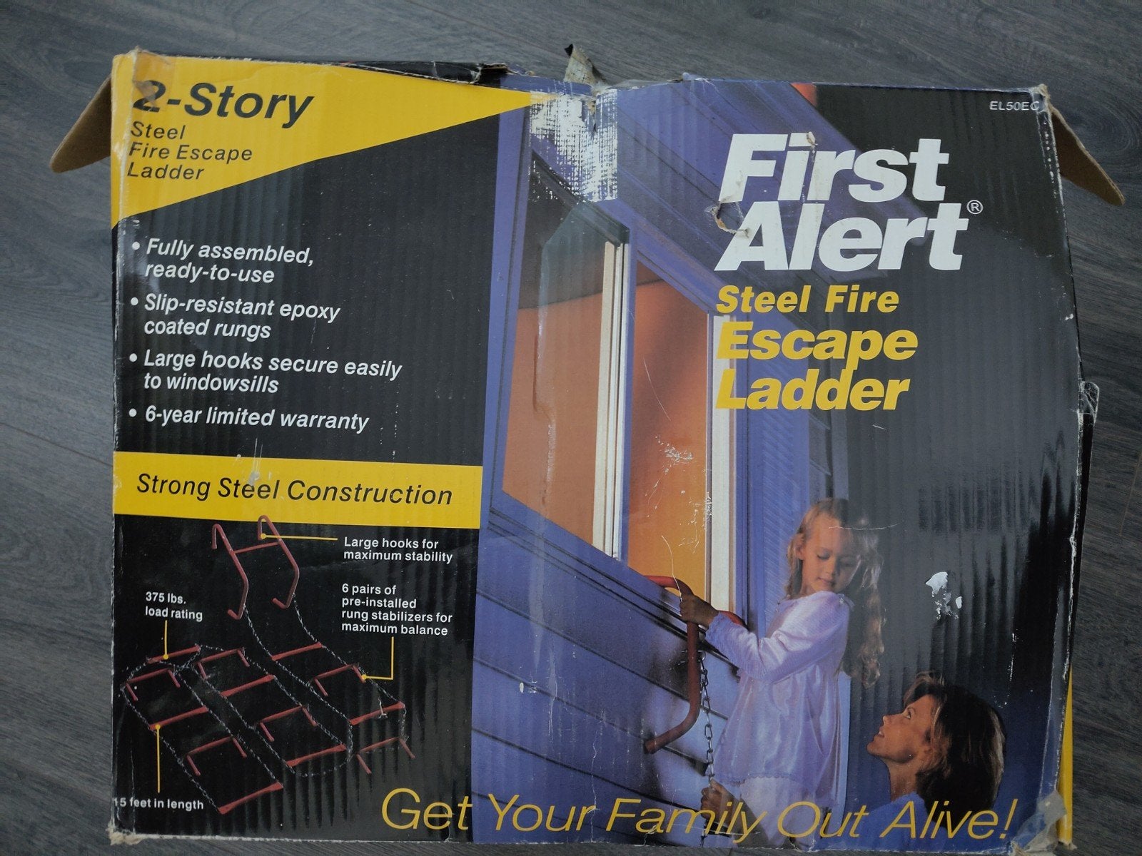 First Alert Stalen Brandladder - 2 Verdiepingen, Ophalen of Verzenden, Zo goed als nieuw, Ladder, Opvouwbaar of Inschuifbaar