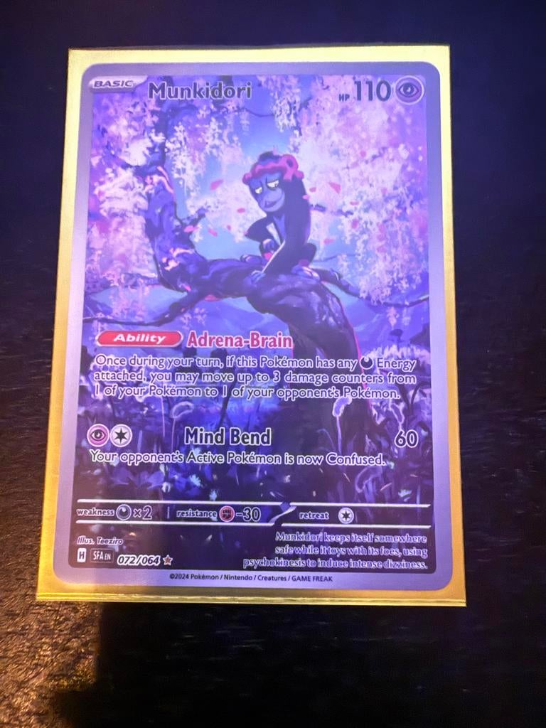 Pokémon Kaarten: Munkidori, Pecharunt ex, Veluza, Ophalen of Verzenden, Zo goed als nieuw, Meerdere kaarten, Foil