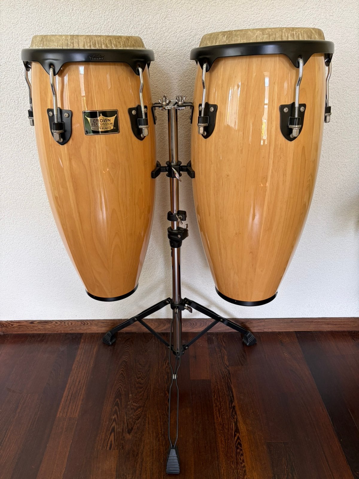 Crown Percussion Conga Set met Stand - Zo goed als nieuw, Muziek en Instrumenten, Ophalen, Zo goed als nieuw