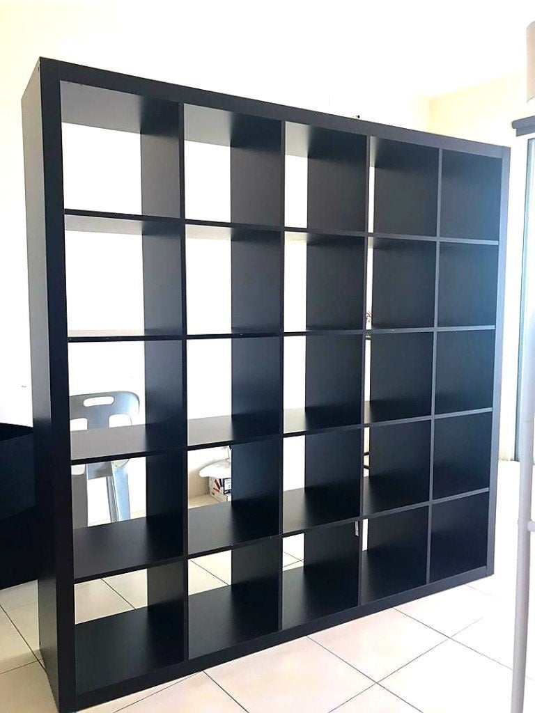25 vaks kallax open kast vakkenkast 5x5 zwart, Ophalen, 5 laden of meer, 150 tot 200 cm, Zo goed als nieuw