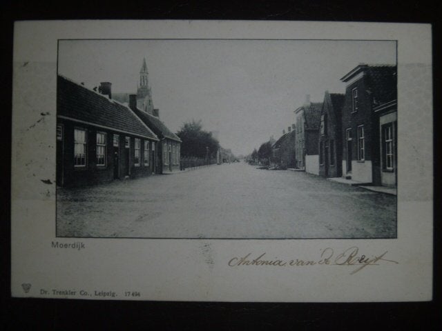 Ansichtkaart Moerdijk 1902, Ophalen of Verzenden, Voor 1920, Gelopen, Zuid-Holland