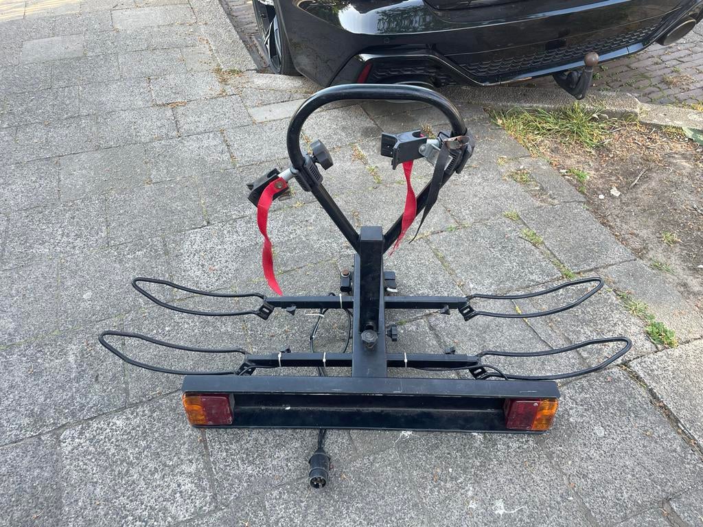 Trekhaak fietsendrager voor 2 fietsen, 7-polig, Ophalen, 2 fietsen, Gebruikt, Trekhaakdrager