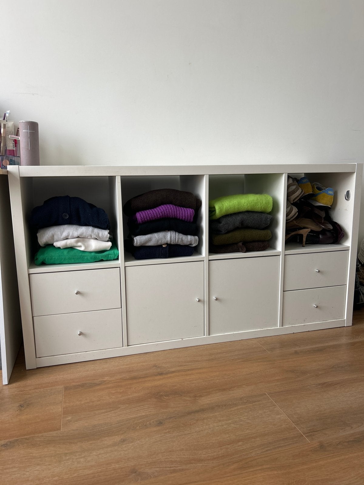 IKEA Kallax Kast met 8 vakken, wit, 147x39x76cm, Ophalen, Gebruikt