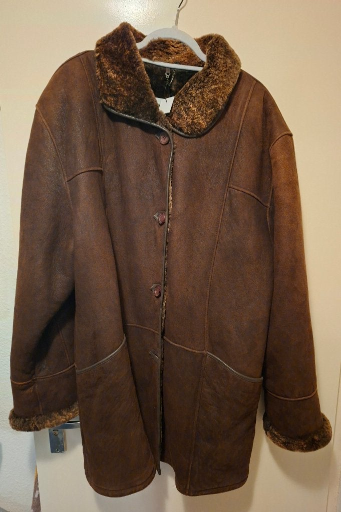 Nieuwe ARMA leren lamsvacht winterjas, Ophalen of Verzenden, Nieuw, Maat 46/48 (XL) of groter, Bruin