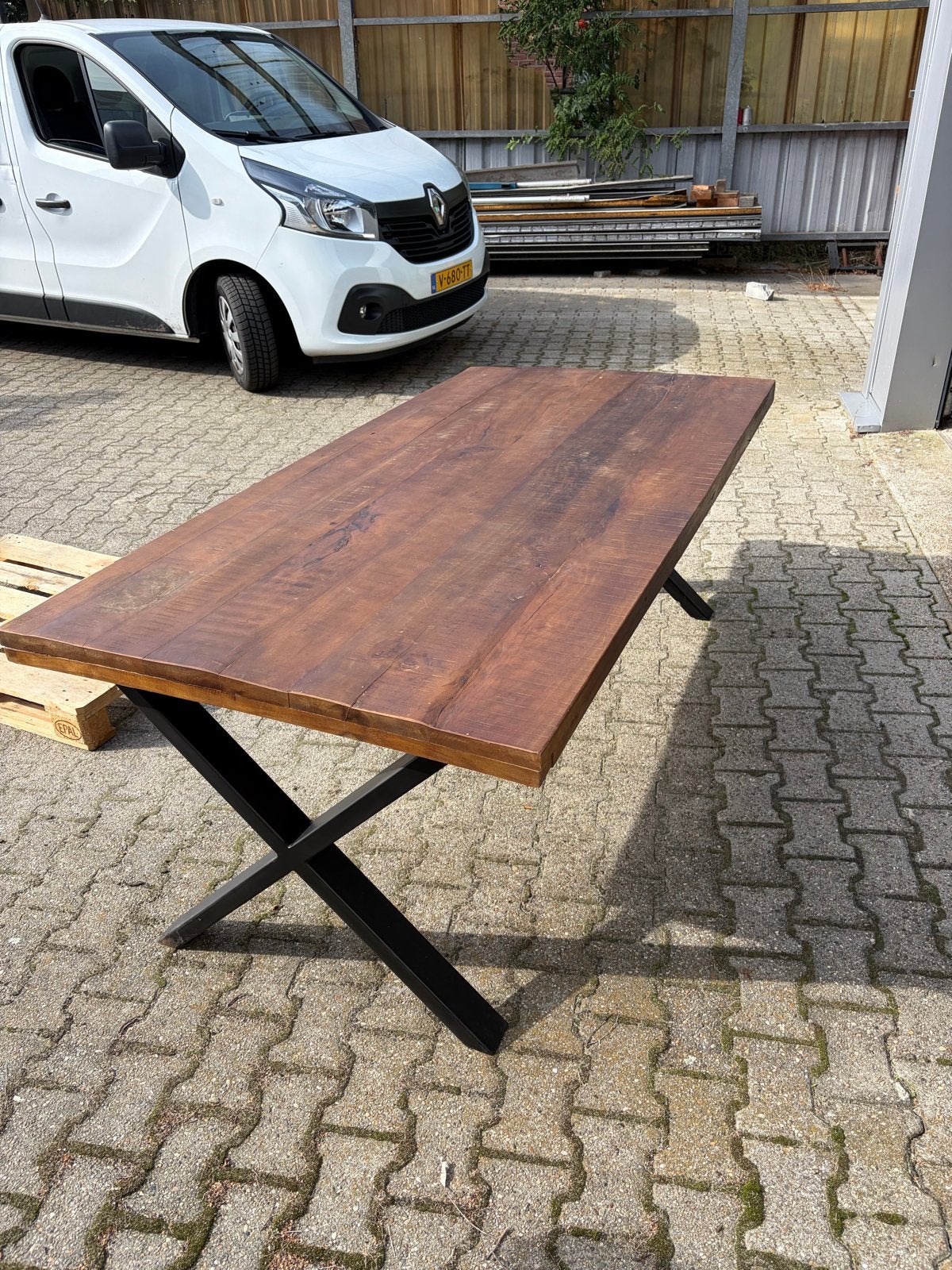 Robuuste eettafel, Ophalen, Gebruikt, 100 tot 150 cm, 150 tot 200 cm