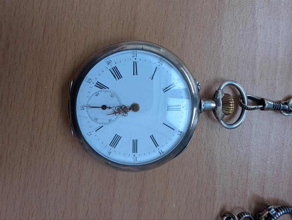 Antiek zilveren zakhorloge Raiss Genève ca.1900, Sieraden, Tassen en Uiterlijk, Antieke sieraden, Ophalen of Verzenden, Zilver