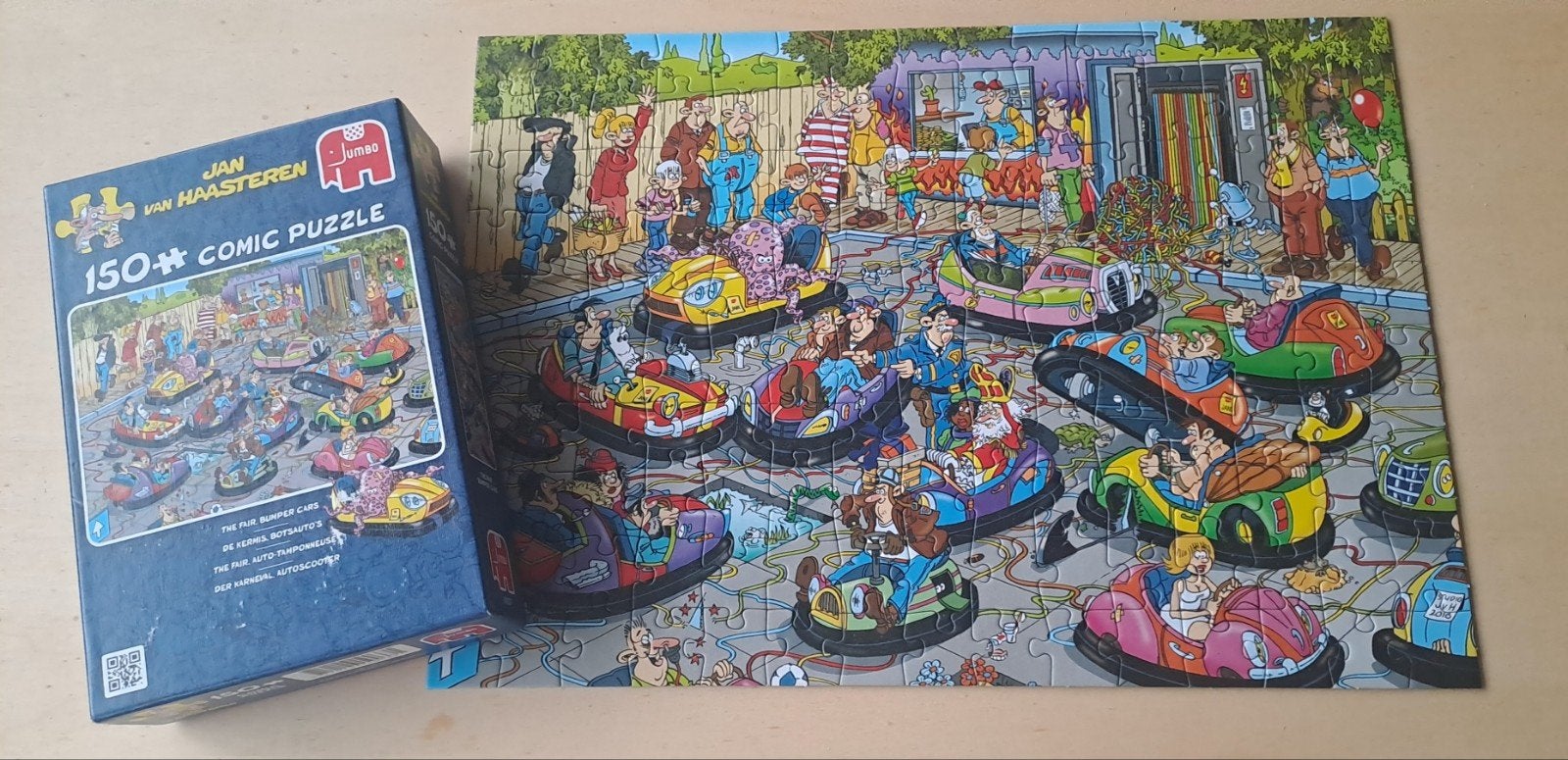JvH puzzel De Kermis -Botsauto's, Hobby en Vrije tijd, Denksport en Puzzels, Ophalen of Verzenden, Minder dan 500 stukjes, Gebruikt