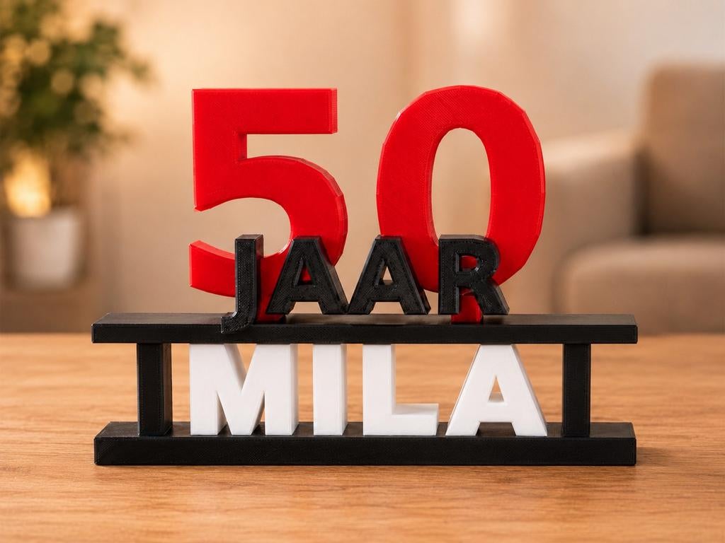 50 jaar cadeau met naam – Sarah Abraham verjaardag decoratie, Ophalen of Verzenden, Nieuw, Versiering, Abraham of Sarah