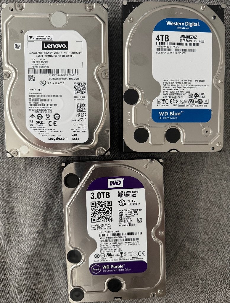 2X 4TB + 1x 3TB harrdisk, Computers en Software, Harde schijven, Intern, Gebruikt, Ophalen of Verzenden, Desktop