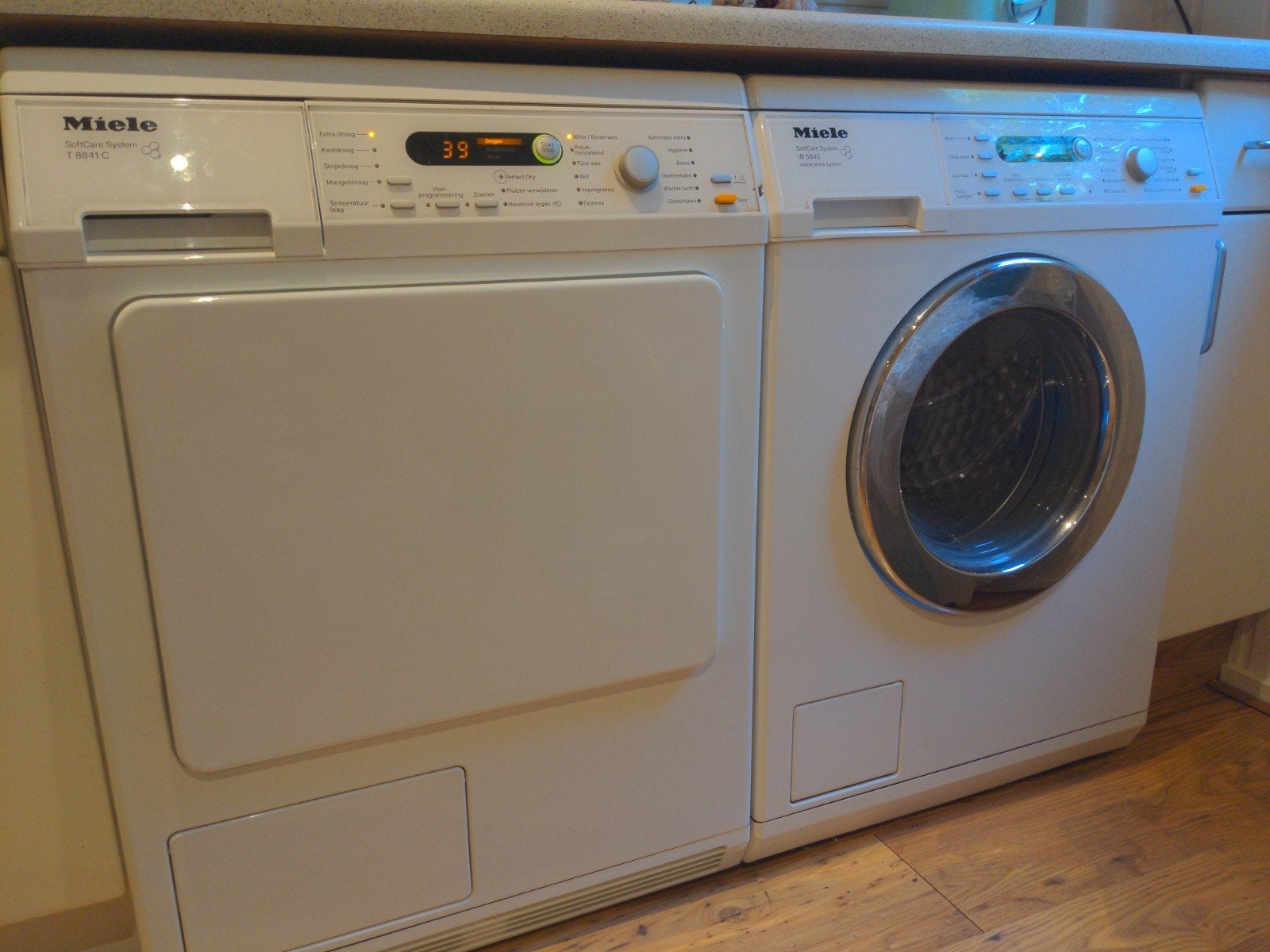 Miele droger en wasmachine, Witgoed en Apparatuur, Wasdrogers, 6 tot 8 kg, Ophalen, Condens, 85 tot 90 cm
