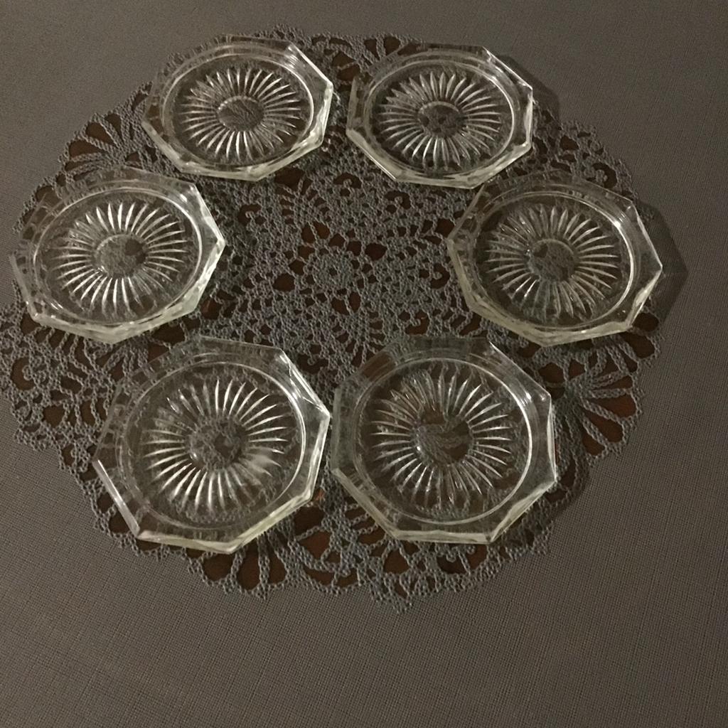 Vintage glazen onderzetters, Ophalen of Verzenden