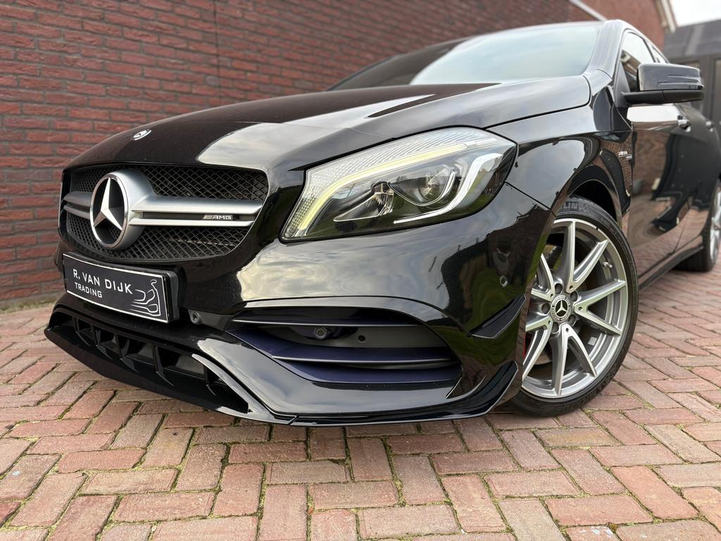 Mercedes-Benz A-klasse AMG A45 4MATIC Pano Navi LED, Automaat, Gebruikt, 4 cilinders, Zwart