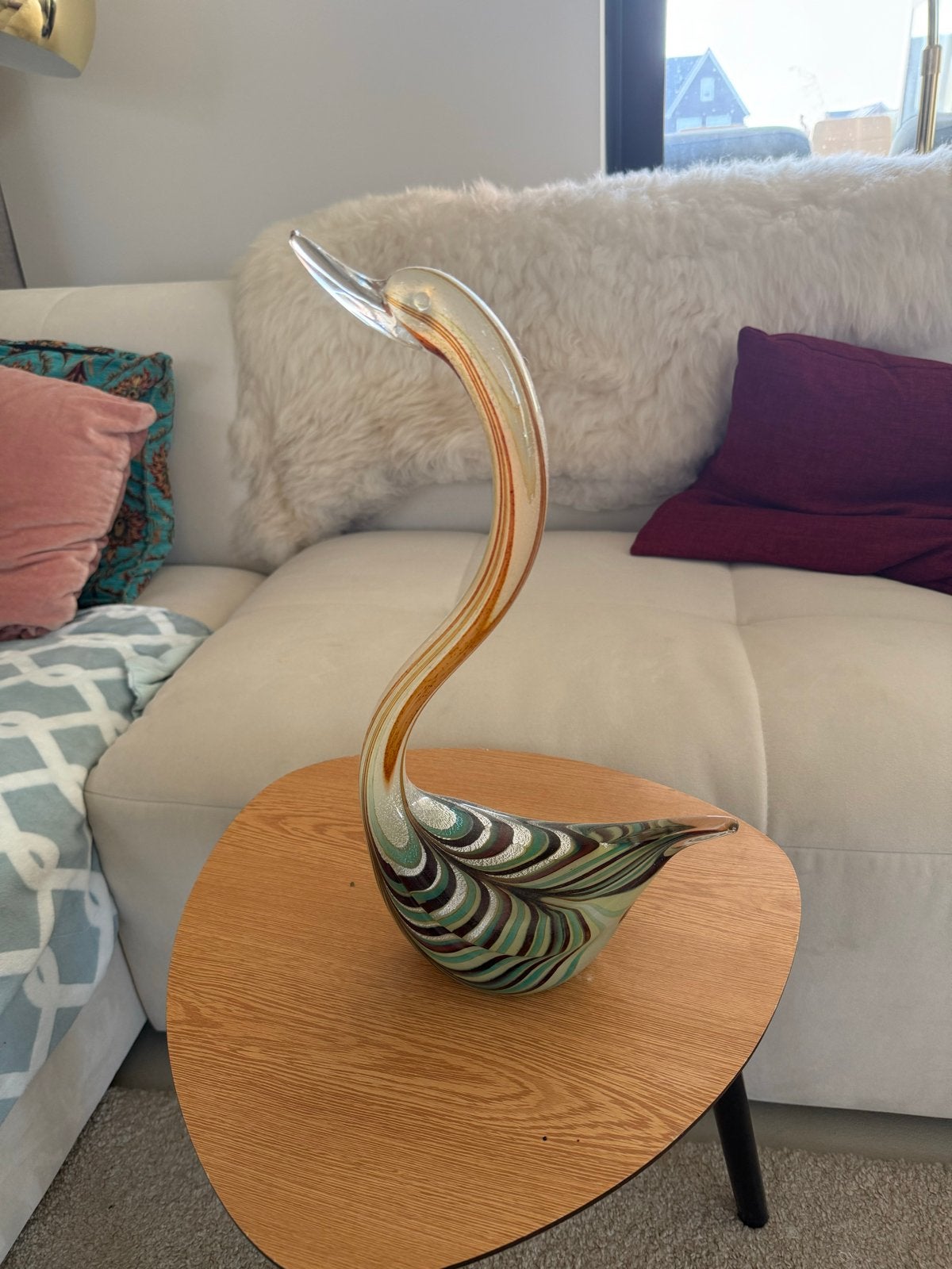 Glazen Zwaan Decoratie - Handgeblazen Kunstobject, Antiek en Kunst, Ophalen