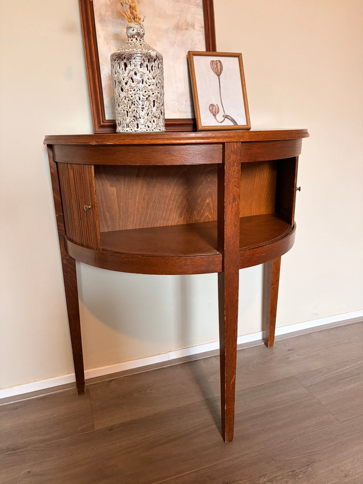 Vintage houten halkastje, Ophalen of Verzenden