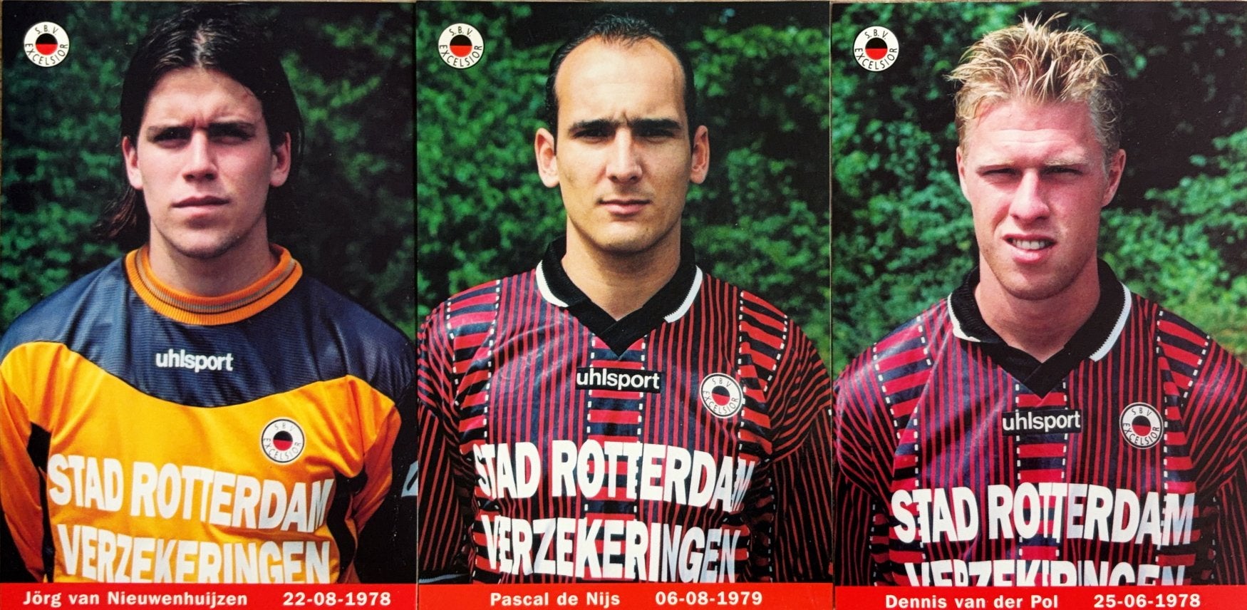 3 Spelerskaarten Excelsior Rotterdam - seizoen 2001/2002, Verzenden, Zo goed als nieuw, Feyenoord, Spelerskaart