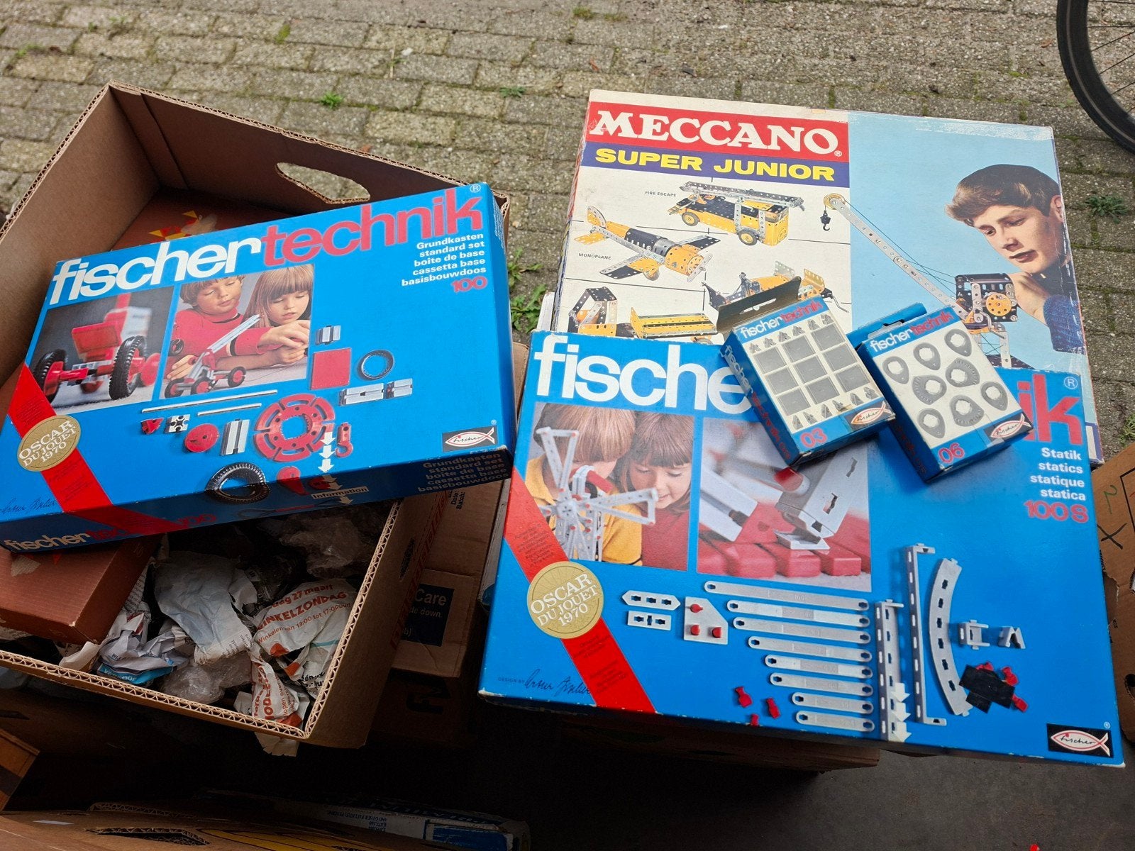 Vintage Fischertechnik en Meccano Super Junior Bouwsets, Ophalen, Gebruikt, Overige merken