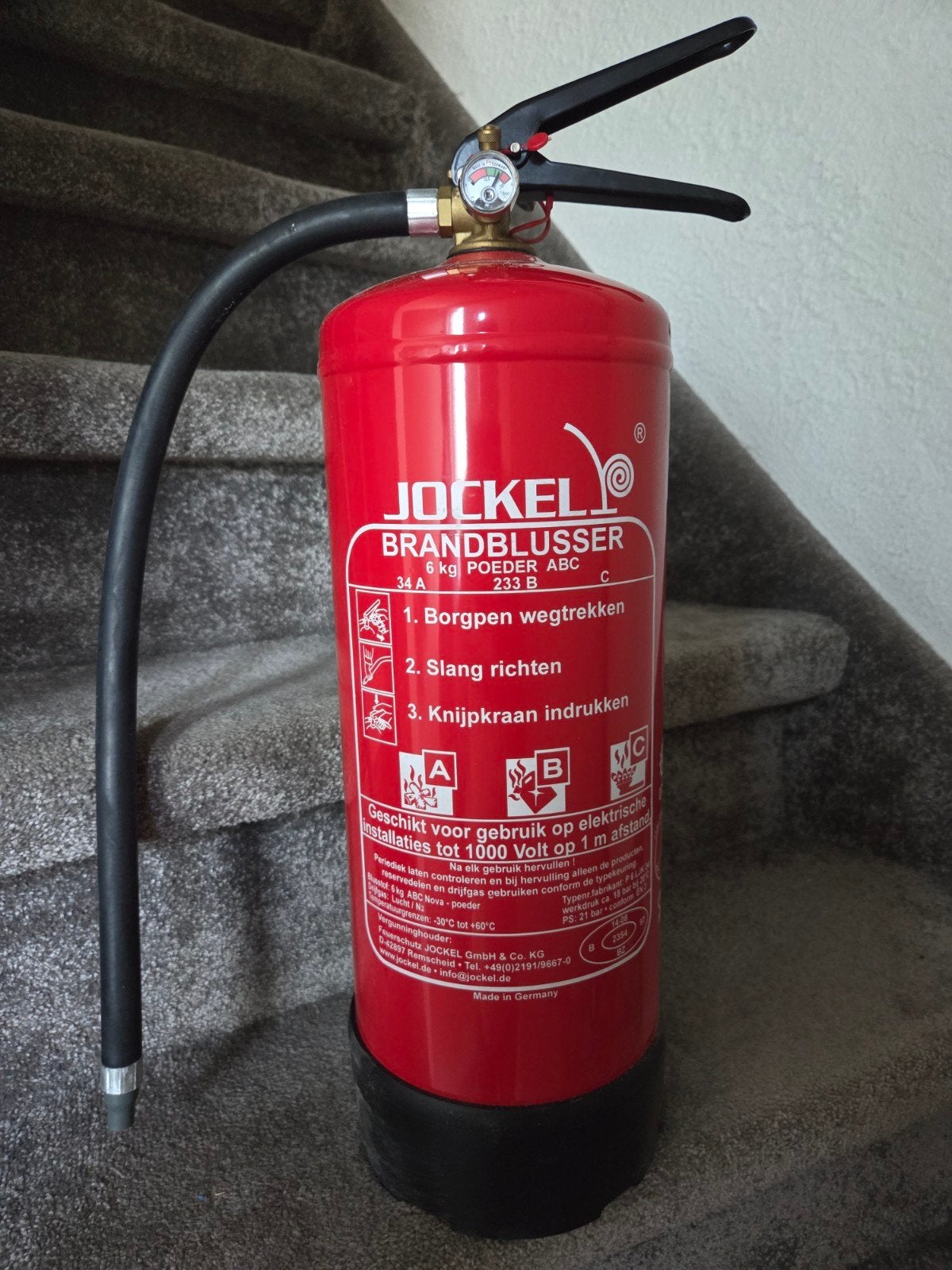 Jockel Poeder Brandblusser 6kg ABC - Jaar van aanmaak 2017, Ophalen, Gebruikt, Brandblusser