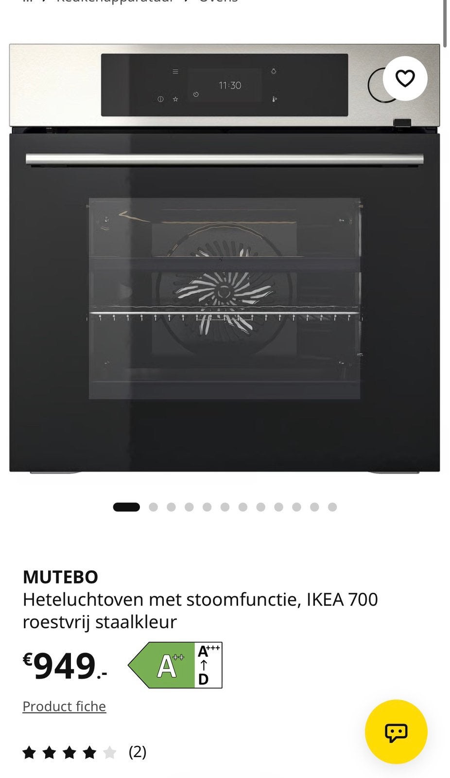 Ikea OVEN mutebo nieuw, Witgoed en Apparatuur, Ophalen, Nieuw