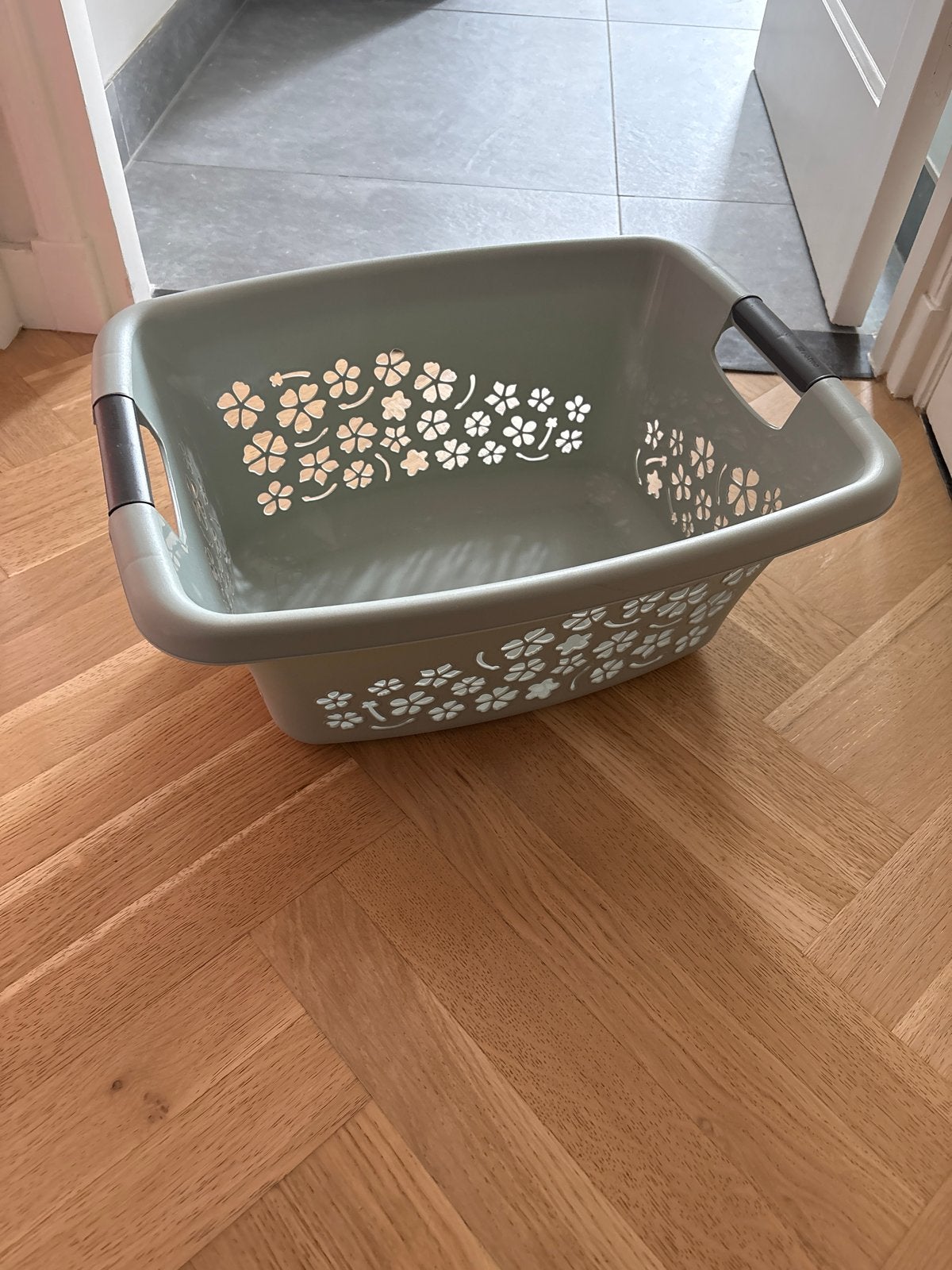 Rotho Mintgroene stevige wasmand met handvatten, Ophalen of Verzenden, Gebruikt