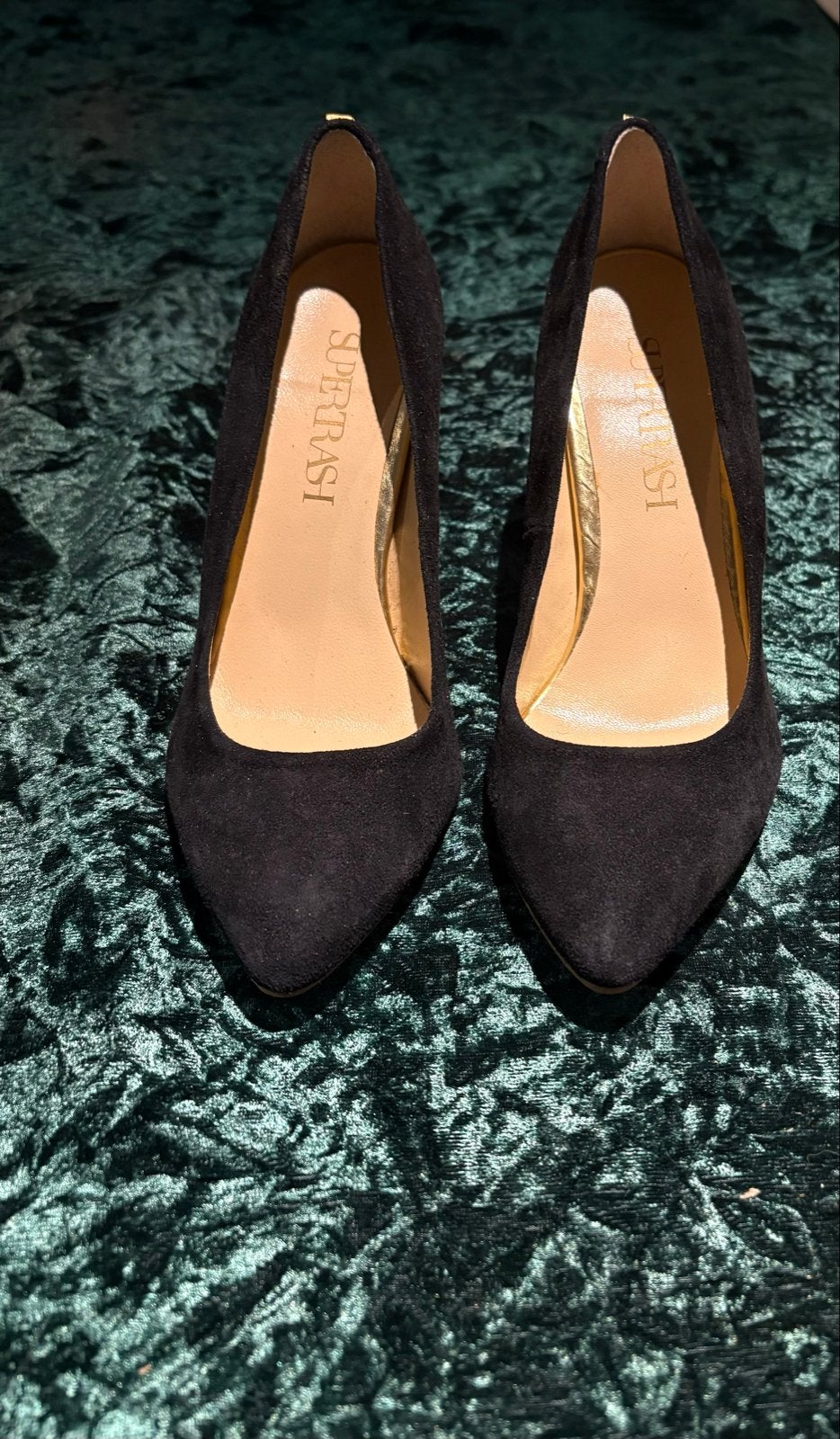 Supertrash Hakken - Zwart Suède - Maat 36, Kleding | Dames, Ophalen of Verzenden, Zo goed als nieuw, Zwart, Pumps