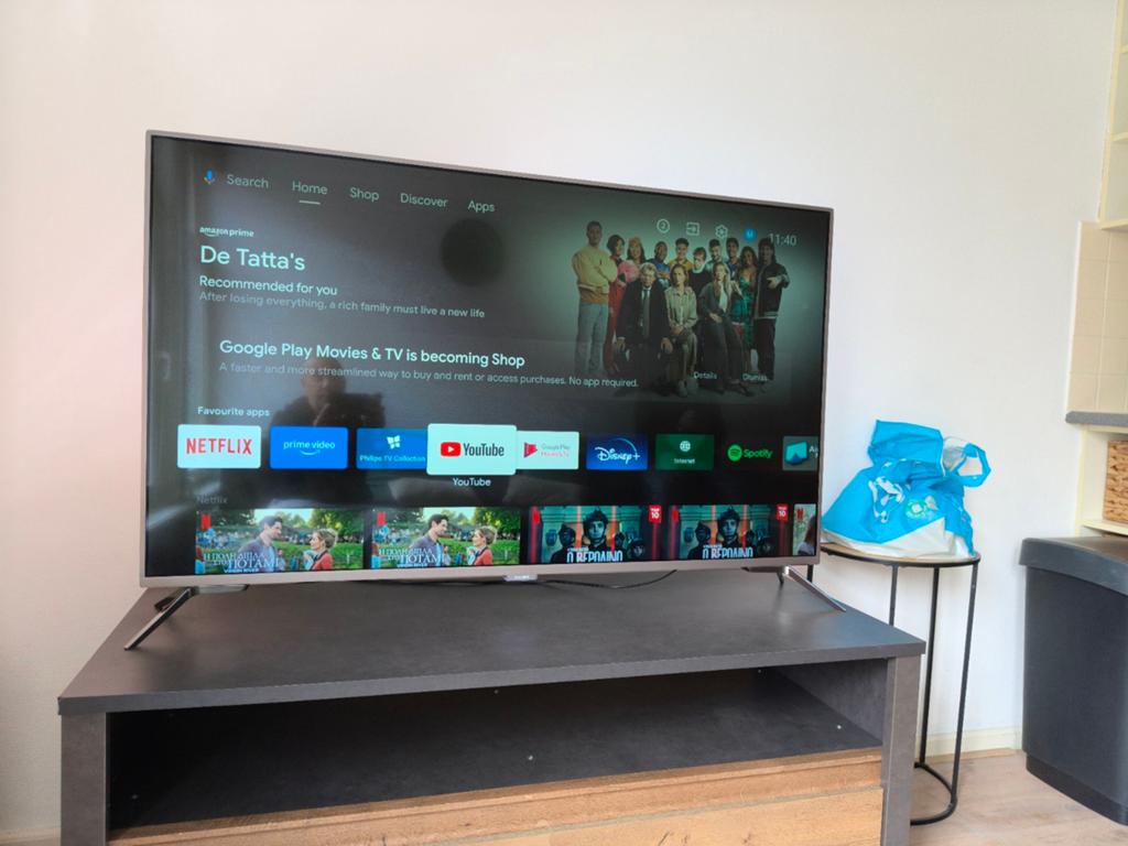 55 inch Philips 4k UHD ambilight smart tv, Ophalen, Philips, 100 Hz, 100 cm of meer