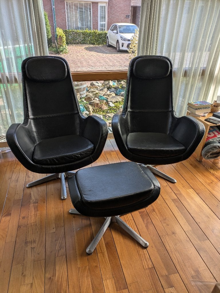 leren fauteuils, Ophalen, Gebruikt, 75 tot 100 cm, Leer