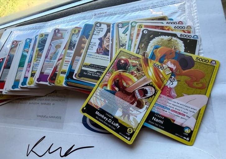 One Piece Kaarten Bundel - Luffy, Nami & holo (100+ kaarten), Ophalen of Verzenden, Gebruikt, Meerdere kaarten, Foil