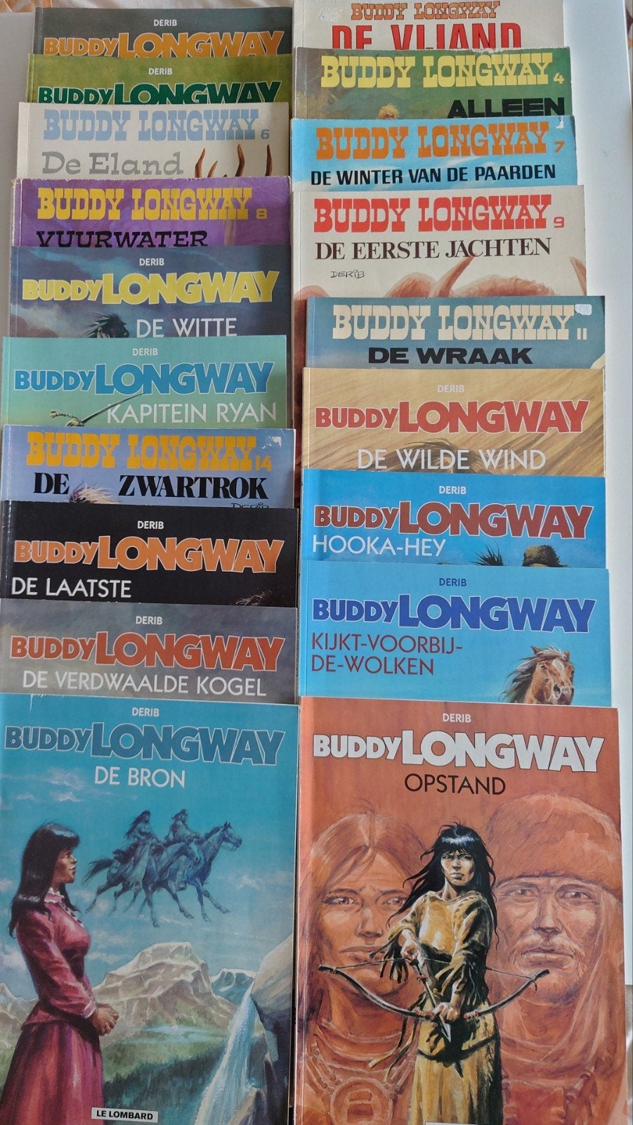Buddy Longway stripboeken 1 t/m 20sc. - Complete reeks, Meerdere stripboeken, Ophalen of Verzenden, Gelezen