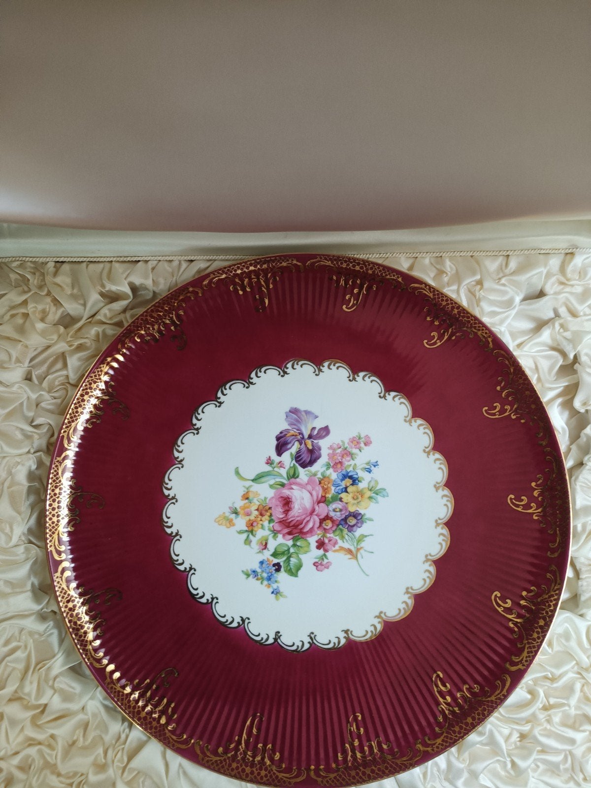 Prachtige Gloria Karlsbad porseleinen taartschaal 33cm, Ophalen of Verzenden